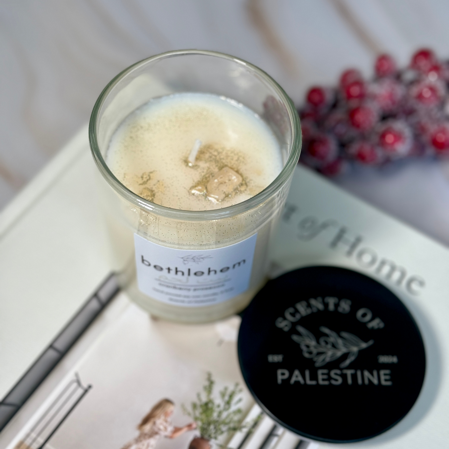 Bethlehem Holiday Candle- Cranberry Prosecco