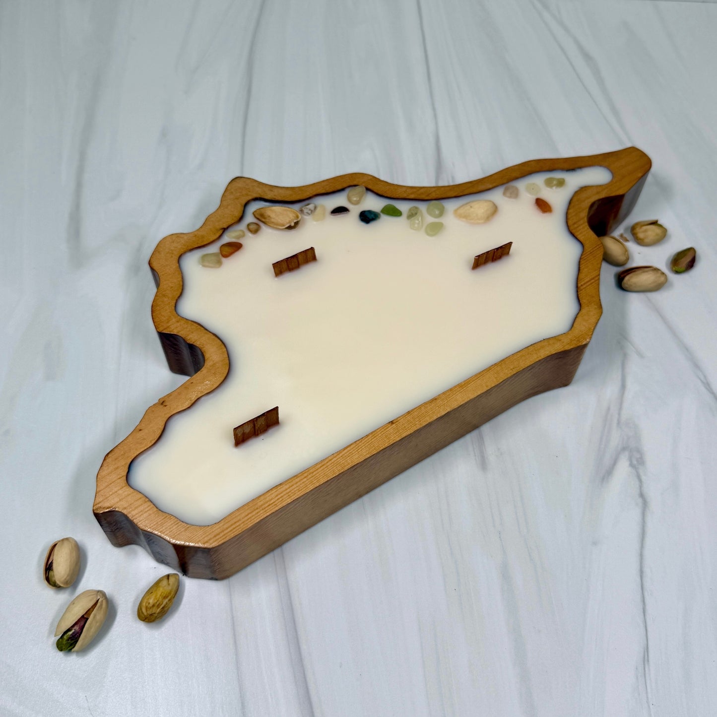 Halab Map Candle- Carmel Pistacho