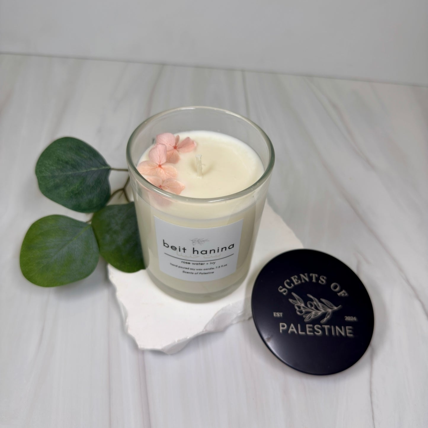 Beit Hanina Candle- Rose Water + Ivy
