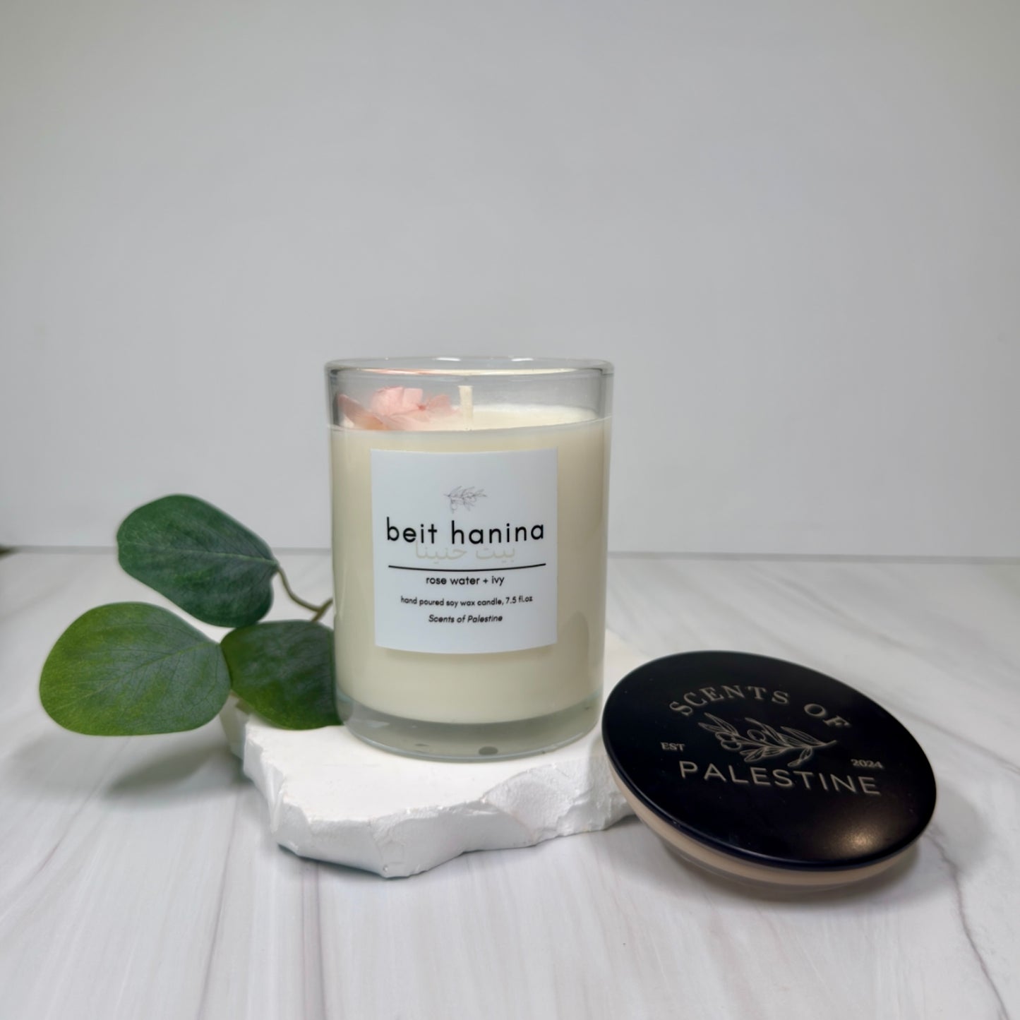 Beit Hanina Candle- Rose Water + Ivy