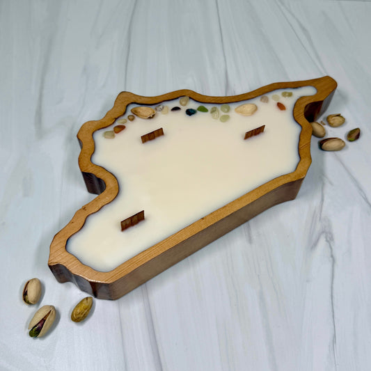 Halab Map Candle- Carmel Pistacho