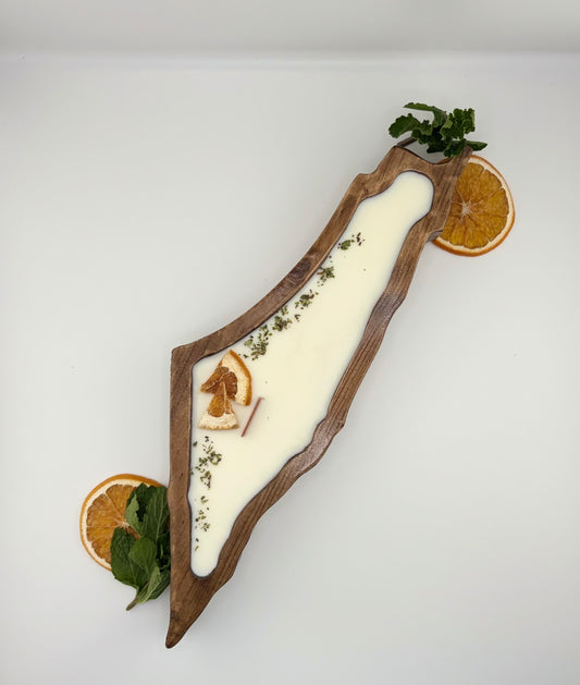 Deir Dibwan Map Candle (Garden Mint)